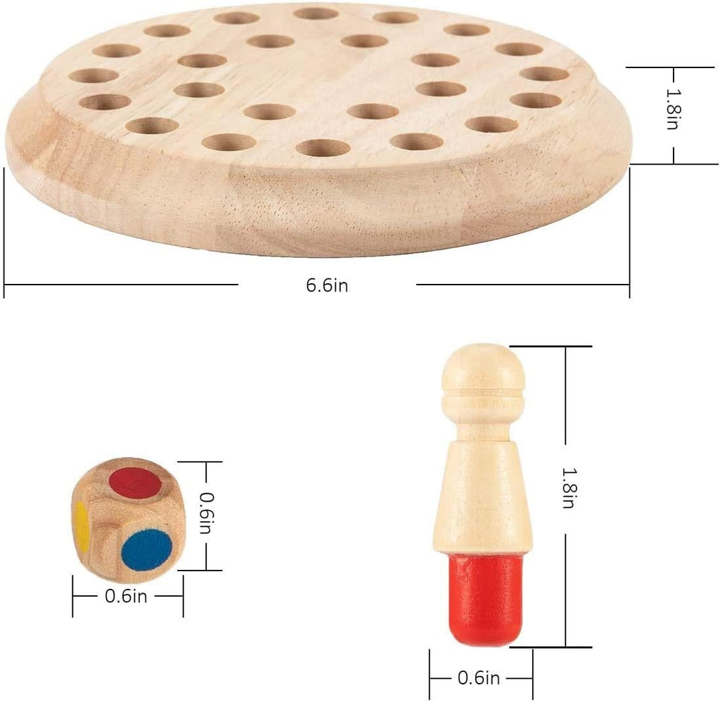Wooden Memory Chess Matching Game: Family Board Games for Kids and Adults, Montessori Preschool Learning Educational Toy, Birthday Gift for Age 3 4 5 6 7 8+ Boy Girl
