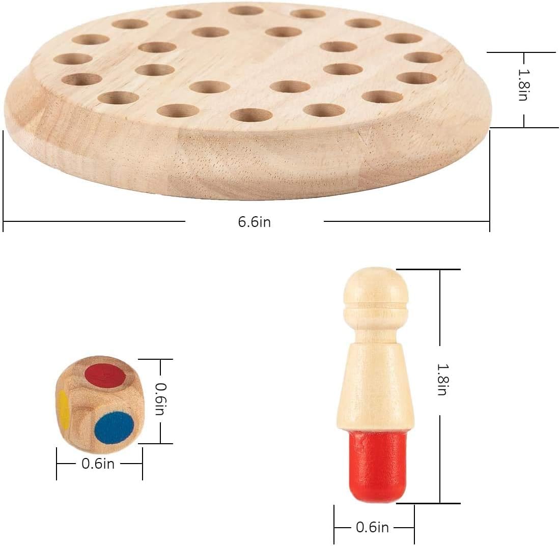 Wooden Memory Chess Matching Game: Family Board Games for Kids and Adults, Montessori Preschool Learning Educational Toy, Birthday Gift for Age 3 4 5 6 7 8+ Boy Girl