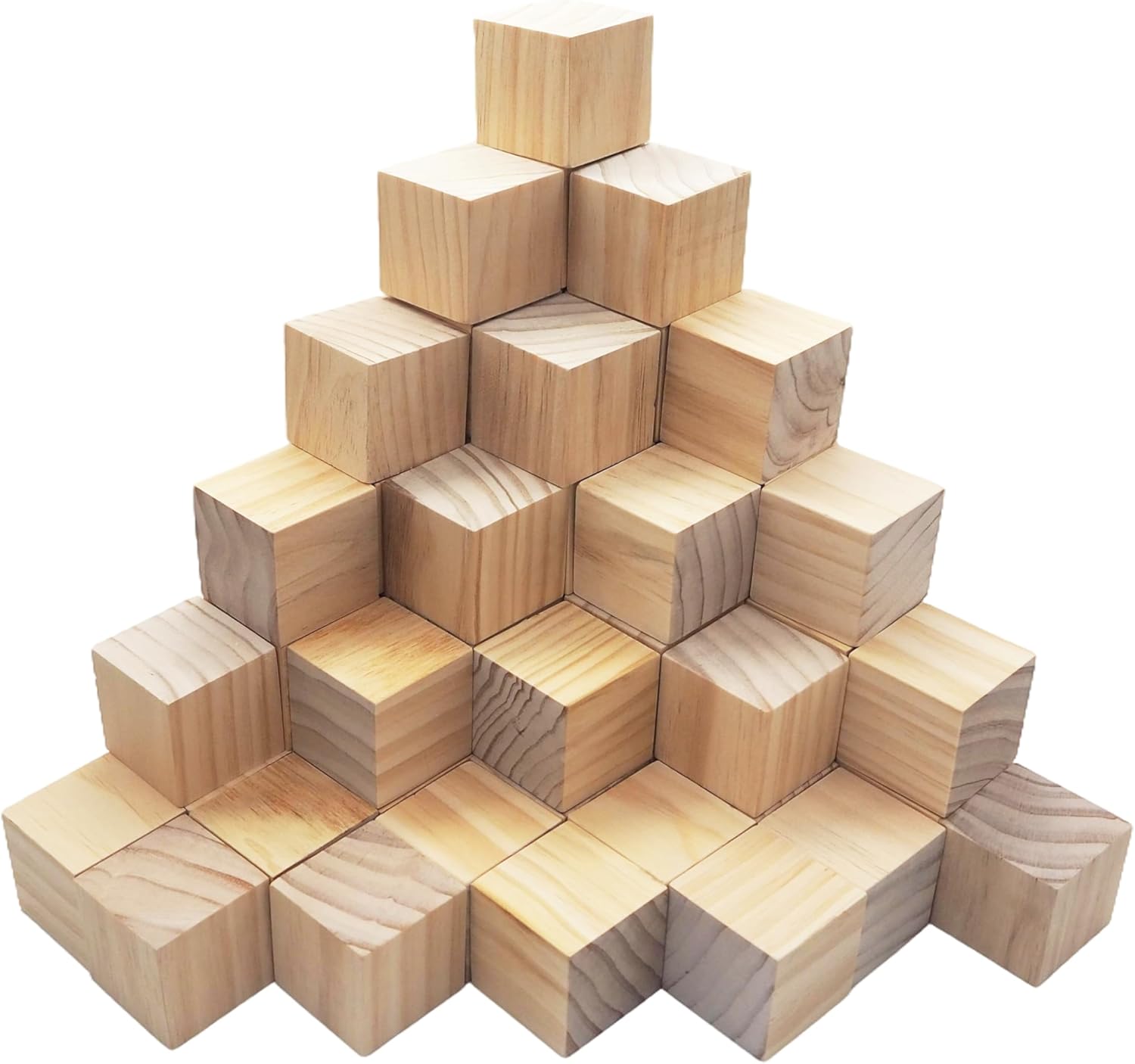 30 PCS 2 Inch Smoothed Wooden Cubes,Unfinished Wood Blocks for Crafts,Wood Square Blocks for Crafts,Shower Blocks to Decorate.