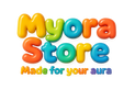 make logo MyoraStore	“Made for your aura”, 3D, toy for kid free style , del backgound